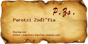 Parotzi Zsófia névjegykártya